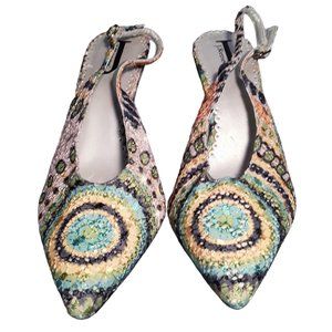 J. Renee Multicolor Printed Design Slingback Heels